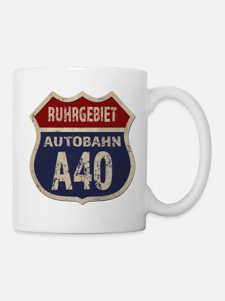 A40 - Ruhrgebiet - Tasse - Weiß