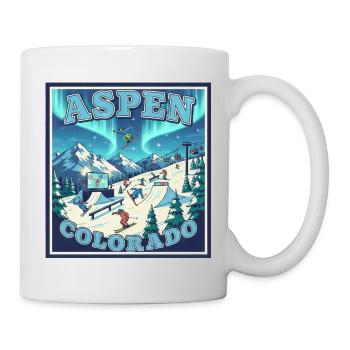 Aspen Colorado Wintersport Ski Snowboard Winterurl - Tasse - Weiß - Rechts