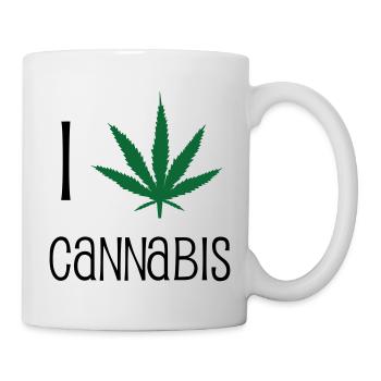 J'aime le cannabis - Mug blanc - blanc - Droite