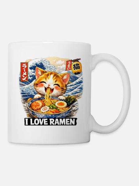 I love Ramen Katze Neko Kawaii Anime - Tasse - Weiß
