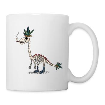 Stoner Dino Skeleton Joint & Flowers - Mug - white - Right