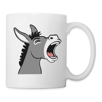 Tête de dessin animé d’âne bruyante - Mug blanc - blanc - Droite