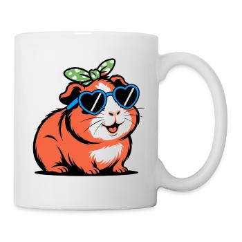 Funny guinea pig with sunglasses - Mug - white - Right