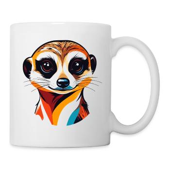 Illustration colorée de tête de suricate - Mug blanc - blanc - Droite