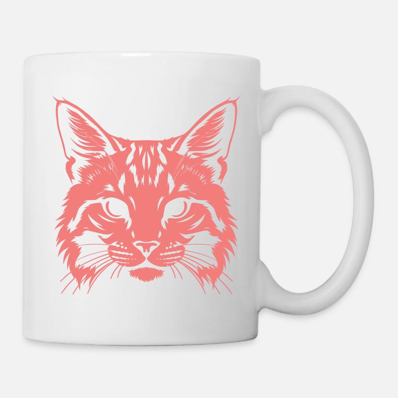 Cat Head Silhouette - Mug - white
