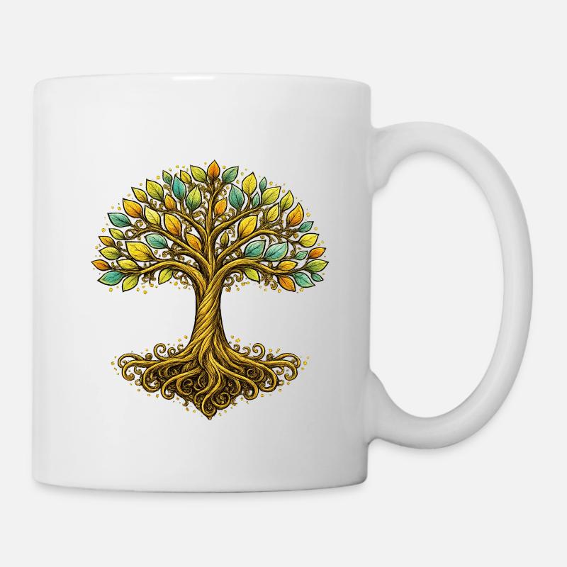 Arbre de vie stylisé – Harmonie naturelle - Mug blanc - blanc