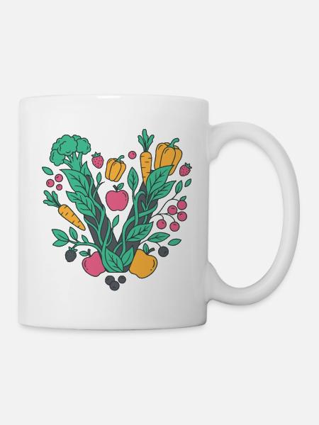 Frisches Garten-Gemüse Motiv - Tasse - Weiß
