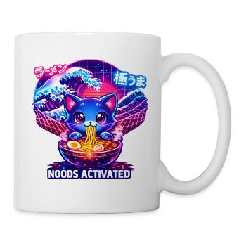 Ramen Kitty Neon Welle - Tasse - Weiß - Rechts