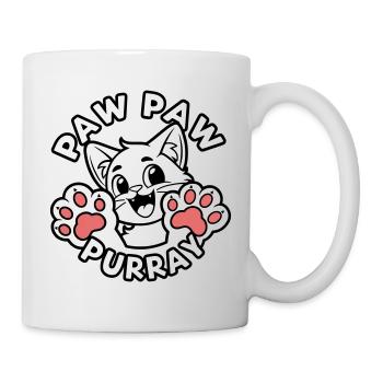 Paw Paw Purray – Fröhliche Katzenaufziehpfoten - Tasse - Weiß - Rechts