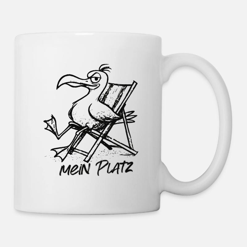 Pélican sur la chaise longue – Chez moi - Mug blanc - blanc