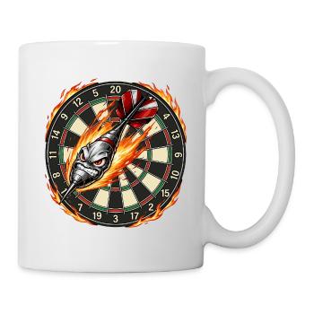 Flame arrow meets dartboard - Mug - white - Right