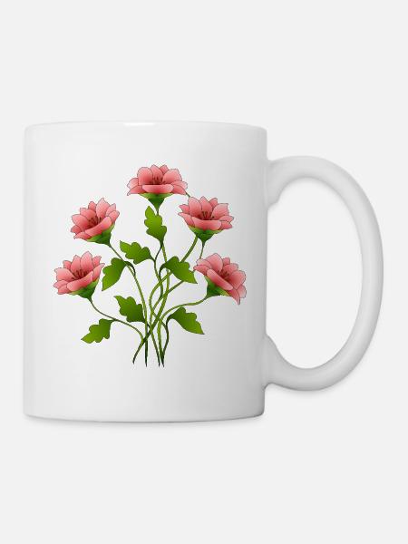Blumen - Tasse - Weiß