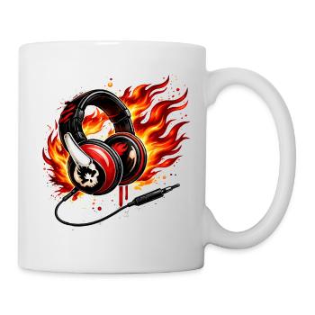 Conception du crâne casque à flamme - Mug blanc - blanc - Droite