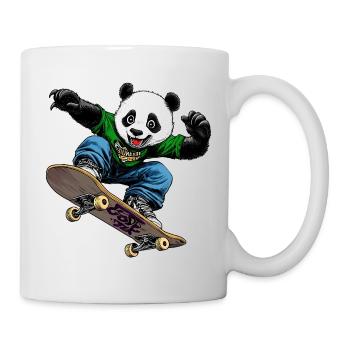 Pandabär Skateboarder - Tasse - Weiß - Rechts