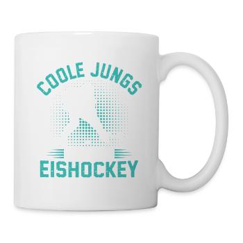 Coole Jungs spielen Eishockey - Tasse - Weiß - Rechts