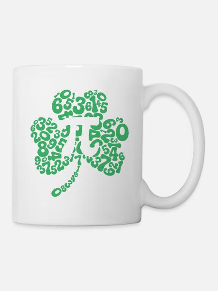 Symbole du trèfle Pi, jour de la Saint-Patrick - Mug blanc - blanc