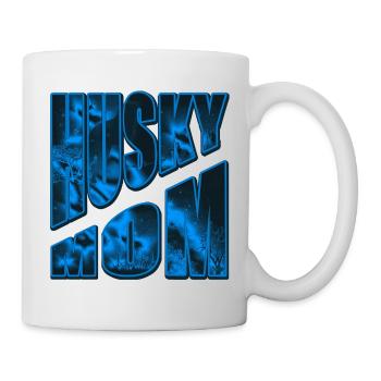 Husky Mom Neon Nachtwald - Tasse - Weiß - Rechts