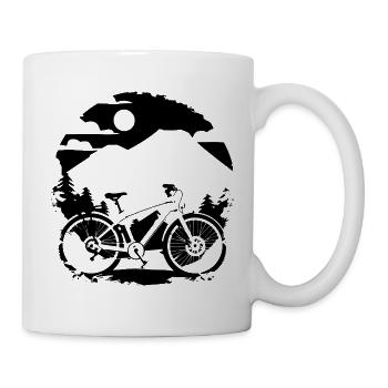 Mountain Biking Sketch - Mug - white - Right