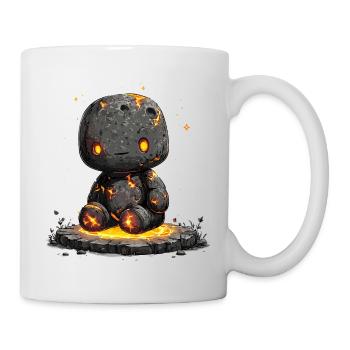 Lava Stein Figur glimmendes Lavamotiv - Tasse - Weiß - Rechts