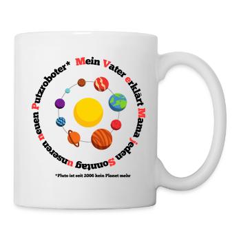 Sonnensystem lustig - Tasse - Weiß - Rechts