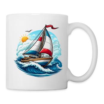 Voilier - Mug blanc - blanc - Droite