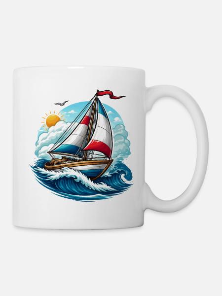 Segelboot  - Tasse - Weiß