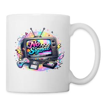 Retro Signal Rainbow TV T-Shirt Logo - Mug - white - Right