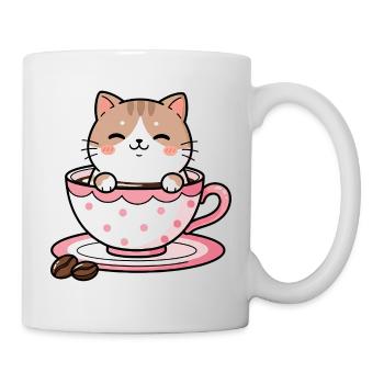Cozy Cat in Pink Teacup - Mug - white - Right