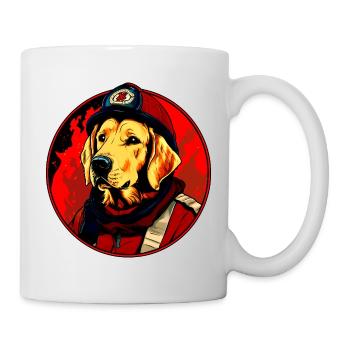 Feuerwehr Hund - Tasse - Weiß - Rechts