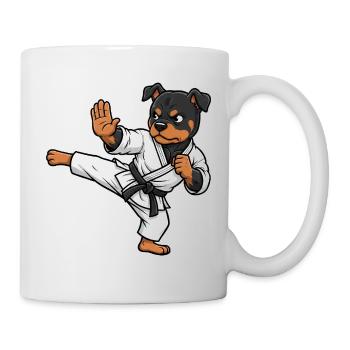 Dessins martiaux de Karaté de Karaté Rottweiler mignons - Mug blanc - blanc - Droite