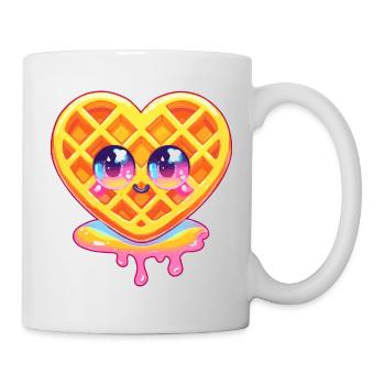 Kawaii Waffle Heart Colour Gloss - Mug - white - Right