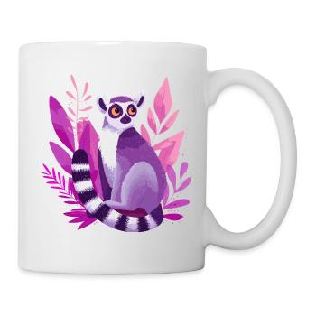 Purple lemur in the Pink Jungle - Mug - white - Right