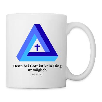 Denn für Gott ist nichts unmöglich. Lukas 1,37 - Tasse - Weiß - Rechts