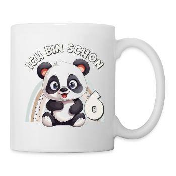6e anniversaire panda arc-en-ciel mignon mignon - Mug blanc - blanc - Droite