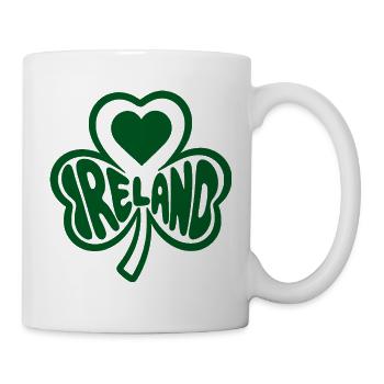 Keltisches Shamrock Herz Ireland - Tasse - Weiß - Rechts