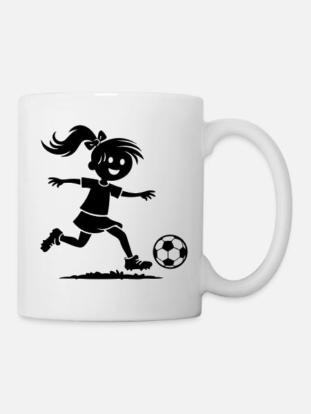 Fussball Mädchen - Tasse - Weiß