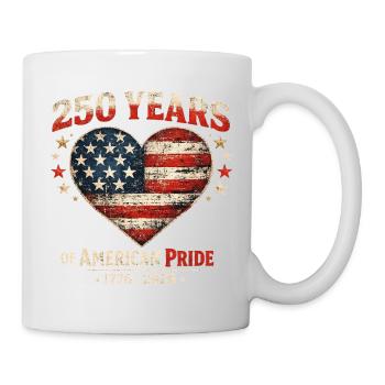 250 Jahre Amerika-Jubiläum Pride Heart Flagge - Tasse - Weiß - Rechts