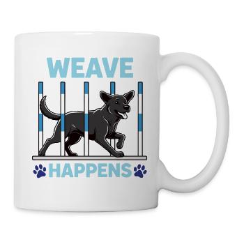 Echter Agility Sport Slalom Hund - Tasse - Weiß - Rechts