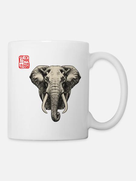 Elefant Asiatisch - Tasse - Weiß