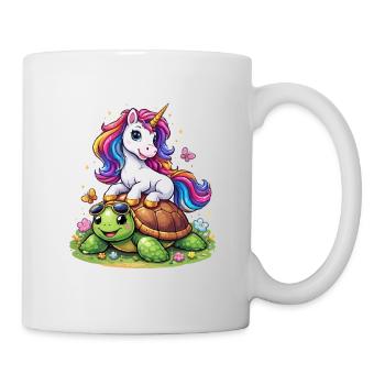 Unicorn on turtle - Mug - white - Right