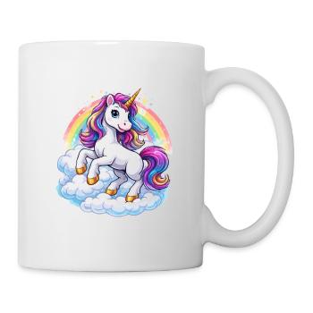 Rainbow Unicorn Over Clouds - Mug - white - Right