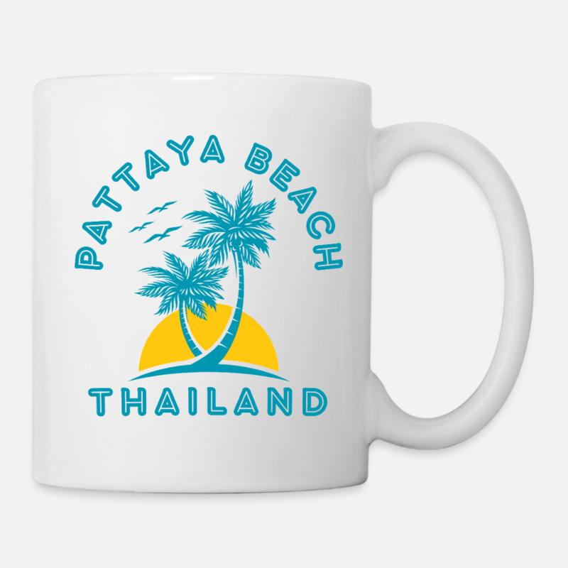 Pattaya Beach Palm Sunset - Mug - white