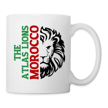 Vertikale Marokko-Typografie mit AtlasLion - Tasse - Weiß - Rechts