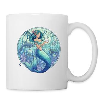 Sirène sous-marine dans le gyroscope de mer - Mug blanc - blanc - Droite