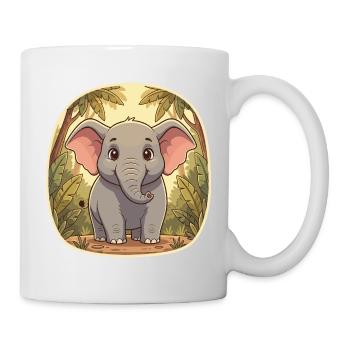 Kleiner Elefant im Dschungel - Tasse - Weiß - Rechts
