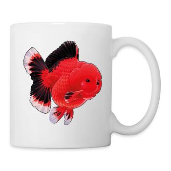 Poisson rouge Oranda de haute qualité Orange Noir - Mug blanc - blanc - Droite