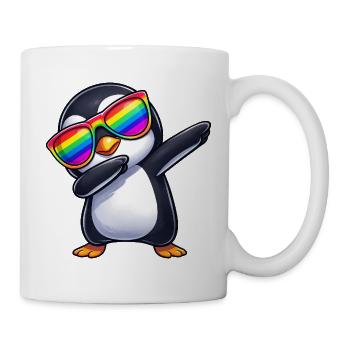 Mignonnes Penguin Dab Rainbow Sunglass Summer - Mug blanc - blanc - Droite