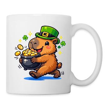 Niedliches Wasserschwein St. Patricks Day Gold - Tasse - Weiß - Rechts