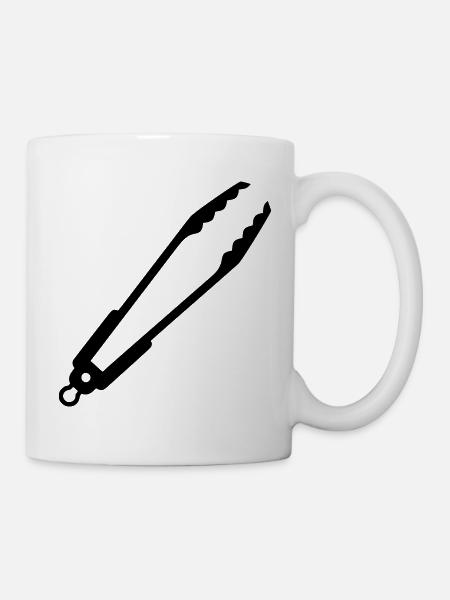 Grillzange Zange Küchenhelfer - Tasse - Weiß