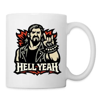 Hell Yeah Metal Zeichen Motiv - Tasse - Weiß - Rechts